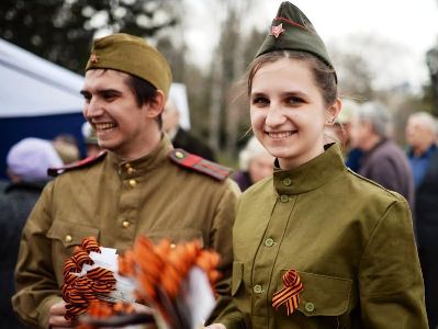 На российской базе в Армении началась акция «Георгиевская ленточка» На российской базе в Армении началась акция «Георгиевская ленточка»