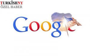 Шокирующий логотип Google с флагом США и полумесяцем