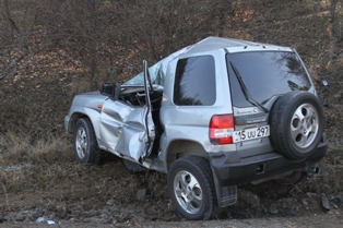 «Mitsubishi Pajero» перевернулась на трассе Раздан - Цахкадзор
