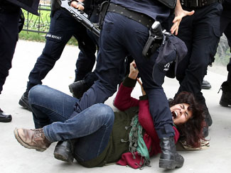 Pregnant student lost child beaten by Turkish policemen