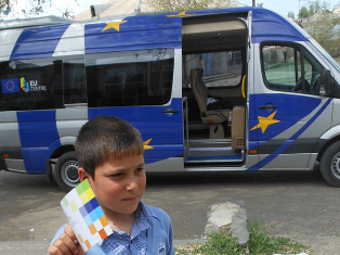 EU Bus on the road again in Armenia