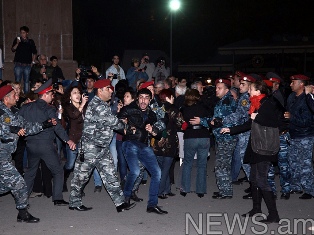 С площади Свободы Еревана в полицию доставили 37 человек
