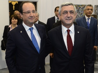 Serzh Sargsyan and Francois Hollande discuss Armenia-EU cooperation
