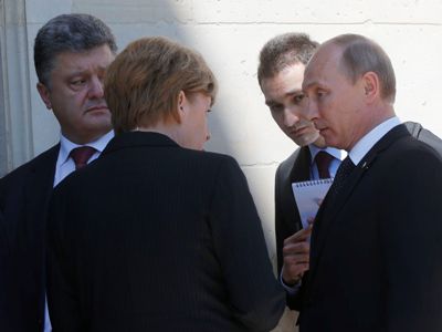Путин, Меркель и Порошенко согласовали шаги по работе ОБСЕ в Донбассе