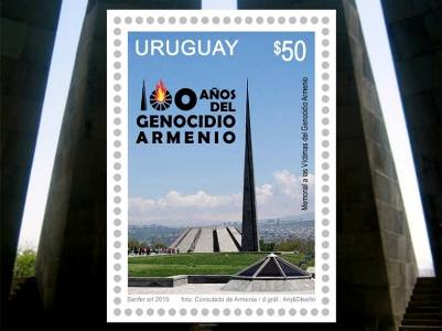 Stamp dedicated to Armenian Genocide Centennial redeemed in Uruguay