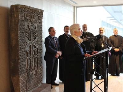Խաչքարի օծման արարողություն ՄԱԿ-ում