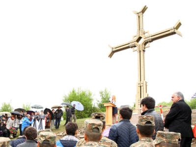 Karabkh president attends opening of monument in Stepanakert