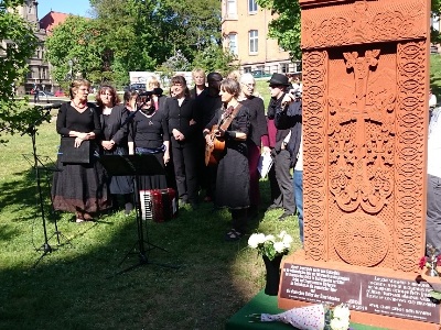 Armenian Genocide memorial cross-stone unveils in Germany (PHOTOS)