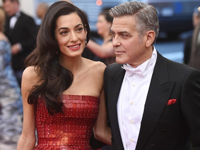 Amal Clooney prepares to be filmed in movie