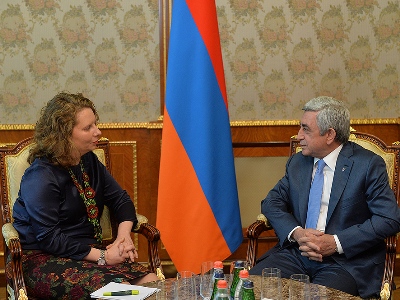 Սերժ Սարգսյանն ընդունել է ԵԽ գրասենյակի նոր ղեկավար Նատալյա Վուտովային (ֆոտո)