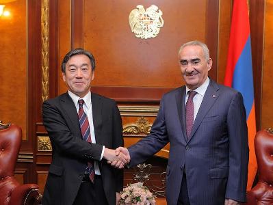 Armenia parliament leader and Japan ambassador discuss bilateral relations