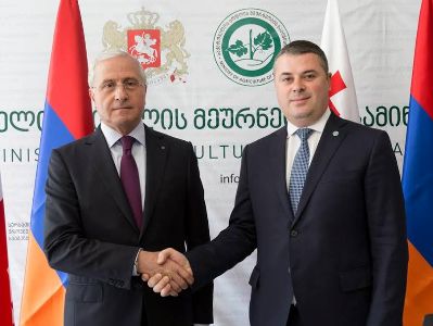 ՀՀ եւ Վրաստանի գյուղնախարարներն առանձնազրույց են ունեցել. կարեւորվել է համատեղ ընկերություններ ստեղծելու հարցը (ֆոտո)
