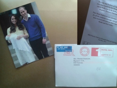 British Royal Family thanks Armenian woman for her handmade gifts for newborn princess