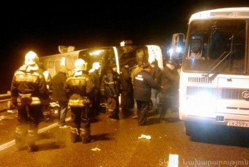 Bus crashes en route from Moscow to Yerevan, 8 dead