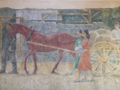 Armenian painter Raphael Atoyan’s fresco “On the Way to the Watermill” restored in Gyumri