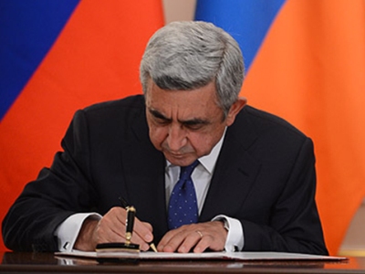 Սերժ Սարգսյանը ստորագրել է Ընտրական օրենսգրքի փոփոխությունների օրենքը