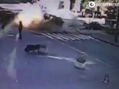 Опубликовано видео момента взрыва автомобиля Шеремета