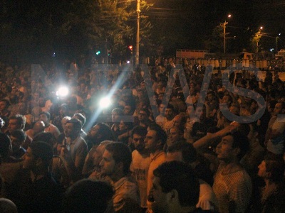 Situation in Khorenatsi street at midnight is quiet