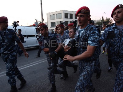 Over 60 people detained by police from Khoreantsi Street and the adjacent area