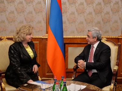 Սերժ Սարգսյանն ընդունել է ՌԴ մարդու իրավունքների հանձնակատարին (ֆոտո)