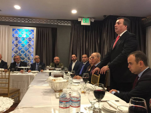 Culture minister visits US, invites American-Armenian businessmen for dinner (PHOTOS)