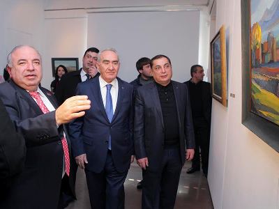 Գալուստ Սահակյանը ներկա է գտնվել Արագած Ախոյանի ստեղծագործությունների ցուցահանդեսի բացմանը