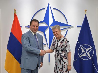 Armenia defense minister in Brussels, discusses programs with NATO