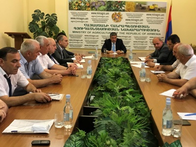 Գյուղնախարարը մարզպետարանների պատասխանատուների հետ քննարկել է մթերման գների կարգավորման հարցը