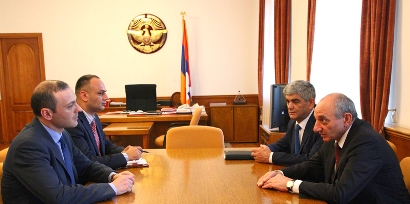 Artsakh president meets with Armenia’s Security Council secretary