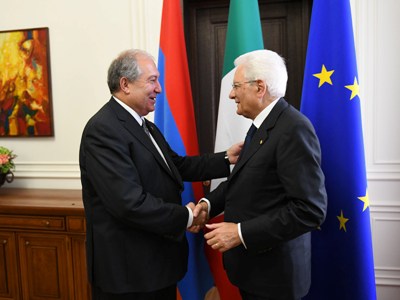 Armenia President awarded with Italy’s highest medal of honor