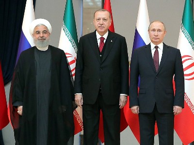 Russian, Iranian, Turkish leaders adopt joint declaration on Syria
