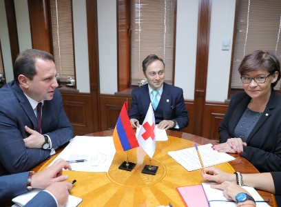 Դավիթ Տոնոյանն ընդունել է Հայաստանում Կարմիր խաչի միջազգային կոմիտեի պատվիրակության ղեկավարին