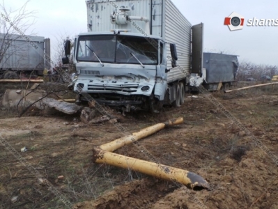 В Араратской области столкнулись два «КАМАЗа»: поврежден газопровод, есть пострадавшие