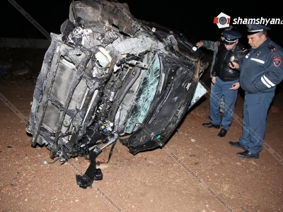 Major road accident in Armenia’s Aragatsotn; 1 dead, 4 injured