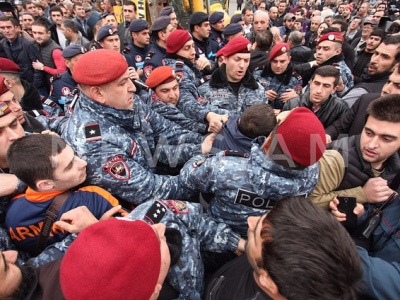 Police say 19 people were detained in Yerevan