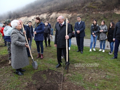 Artsakh President attends tree planting activities dedicated to Vardan Stepanyan's memory