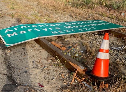 Armenian Genocide monument freeway sign downed in California