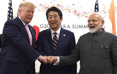 Trump, Abe, Modi greet each other with fists