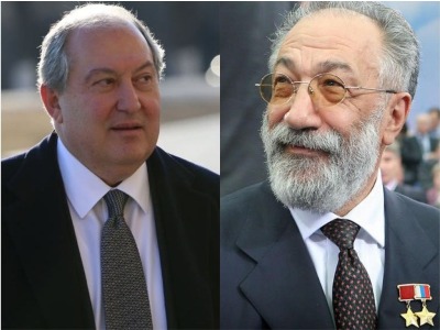 Armen Sarkissian congratulates Artur Chilingarov on his 80th birthday