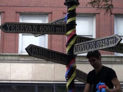 ‘6060 Miles to Yerevan’ street sign in Chicago’s center