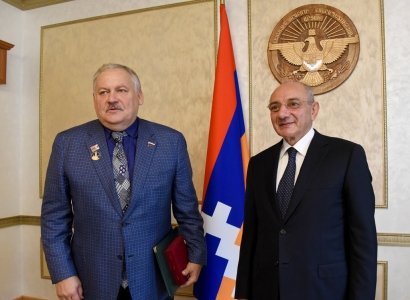 Karabakh President hands medal to Konstantin Zatulin