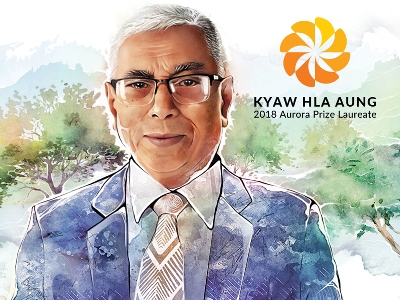 New stamp features 2018 Aurora Prize Laureate Kyaw Hla Aung