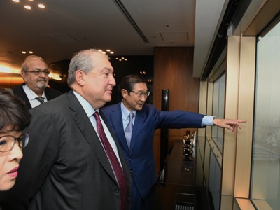 Armenian president visits Asahi Group in Japan