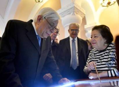 Greece president touched by Armenian manuscripts at Matenadaran