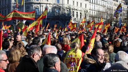 Spaniards hold protests for country's unity