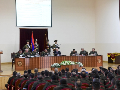 Karabakh President attends Defense Army Military Council meeting
