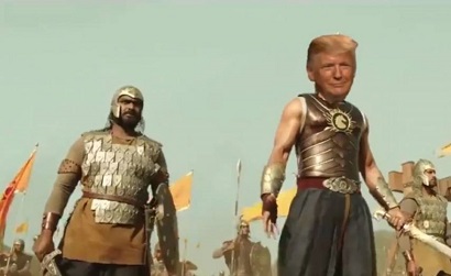 Трамп опубликовал смонтированные кадры из индийского фильма со своим лицом