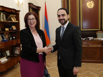 Armenia Deputy PM receives newly appointed Canadian Ambassador
