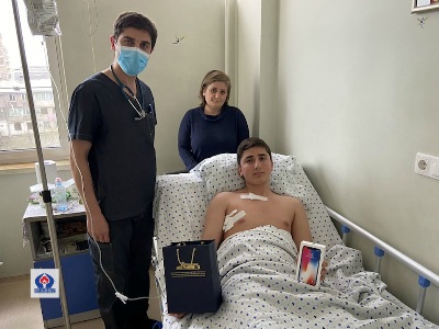 Armenia PM's wife surprises boy wounded from Azerbaijan's gunshot and girl exposed to violence in Gyumri
