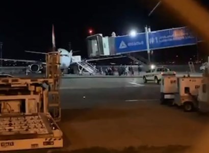 Plane carrying out Armenian students' special flight from US lands in Tbilisi